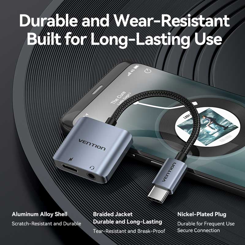 Vention USB-C Male to 3.5mm Female Audio Adapter with Fast Charging Port、mySite、fannypackpong