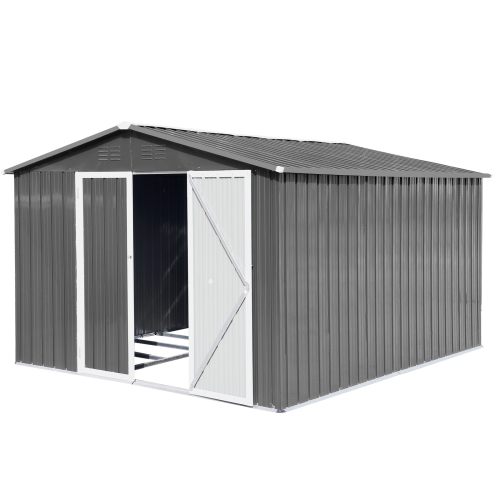Metal garden sheds 8ftx10ft outdoor storage sheds Grey (Old sku:W1350S00016)、、eastwooduniform