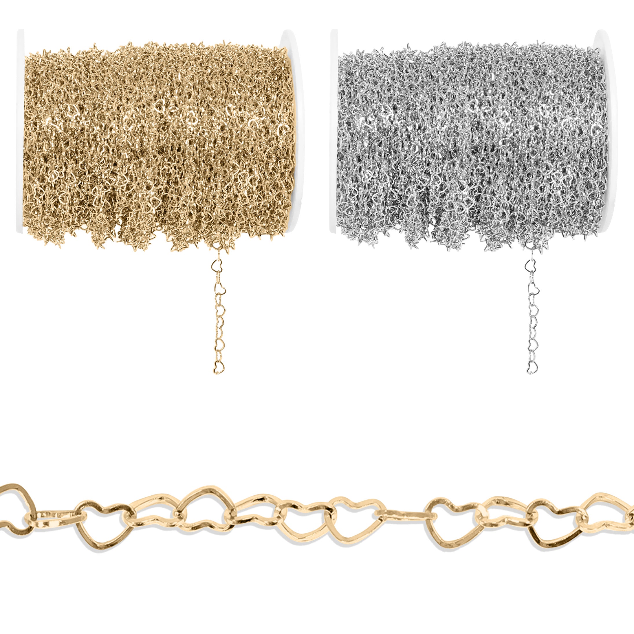 18K Gold PVD Stainless Steel Heart Chain - By The Foot / SPL1031、mySite、dreamappss