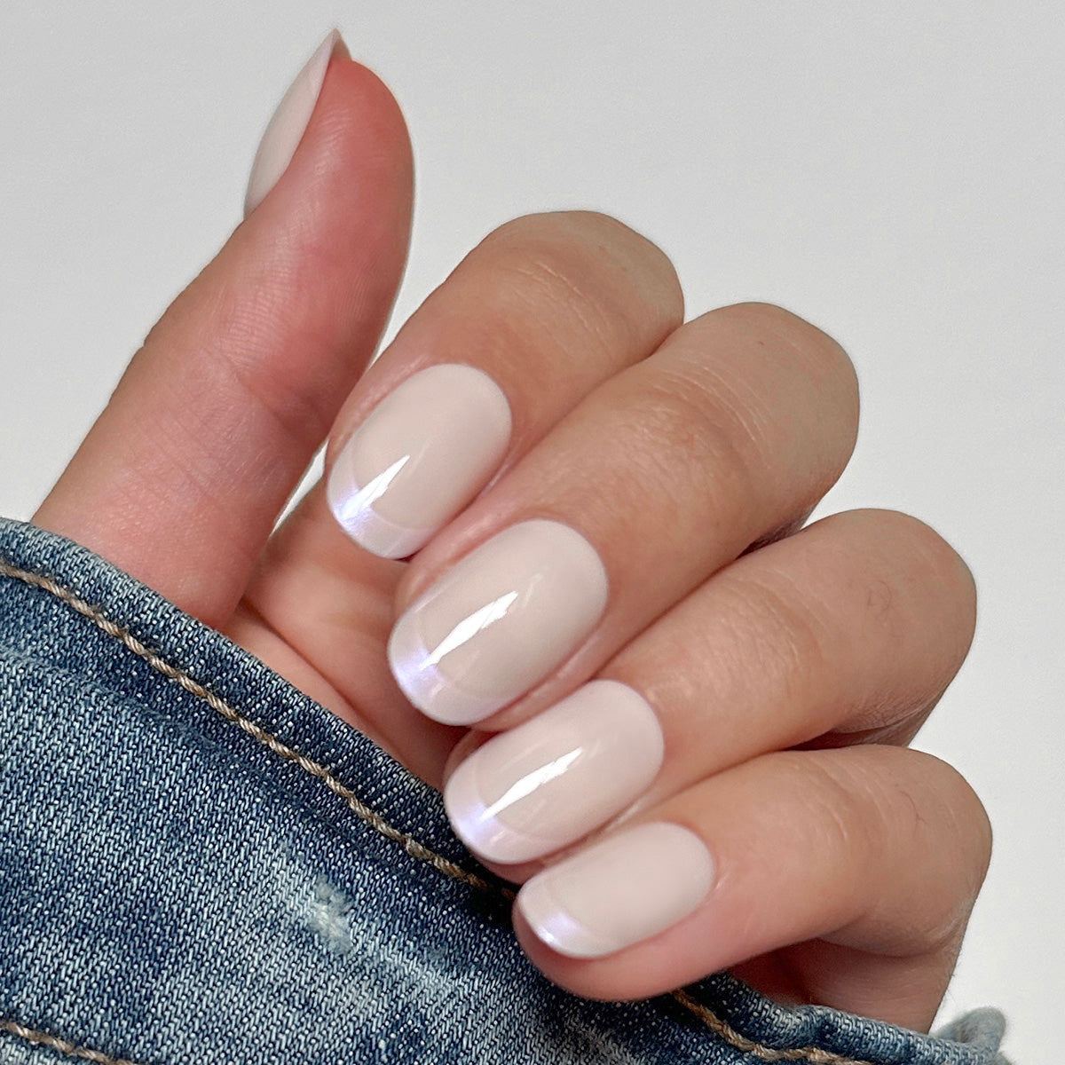 Glazed French | Short | Round - Tab Press-On、mySite、solidvoid