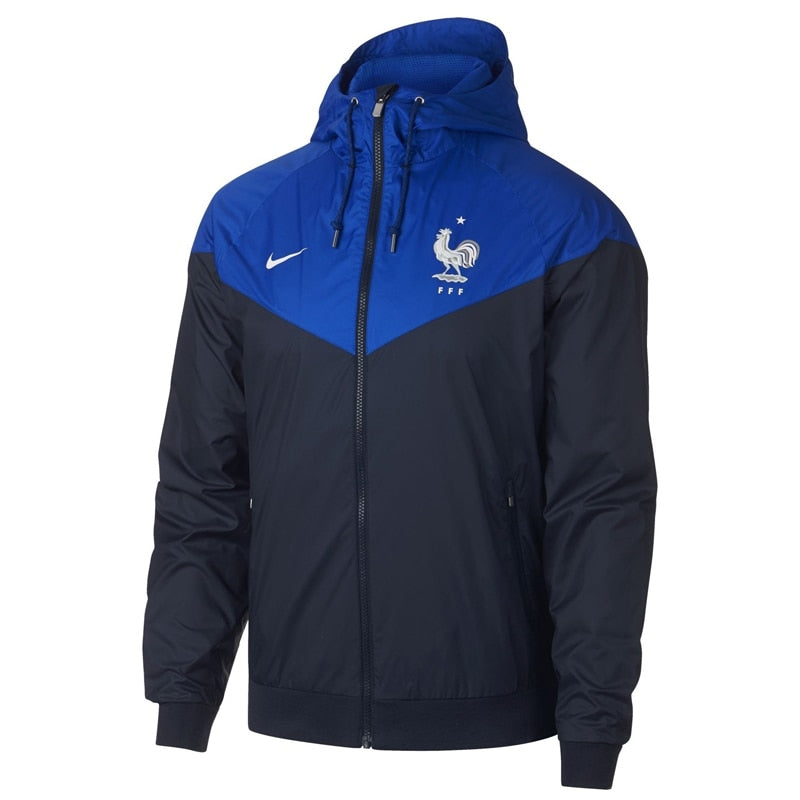 Nike Men's France Windrunner Jacket Obsidian/Hyper Cobalt、mySite、bottomscart
