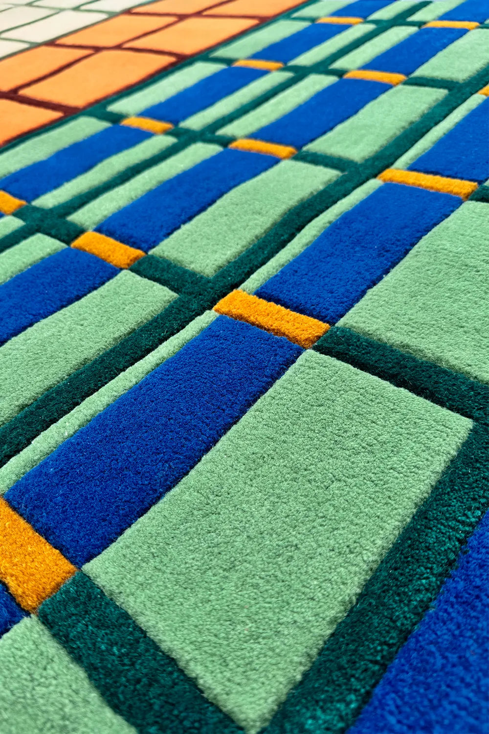 Mid-Century Multicolor Square Grid Hand Tufted Wool Rug、mySite、gigharbornorthrealestate