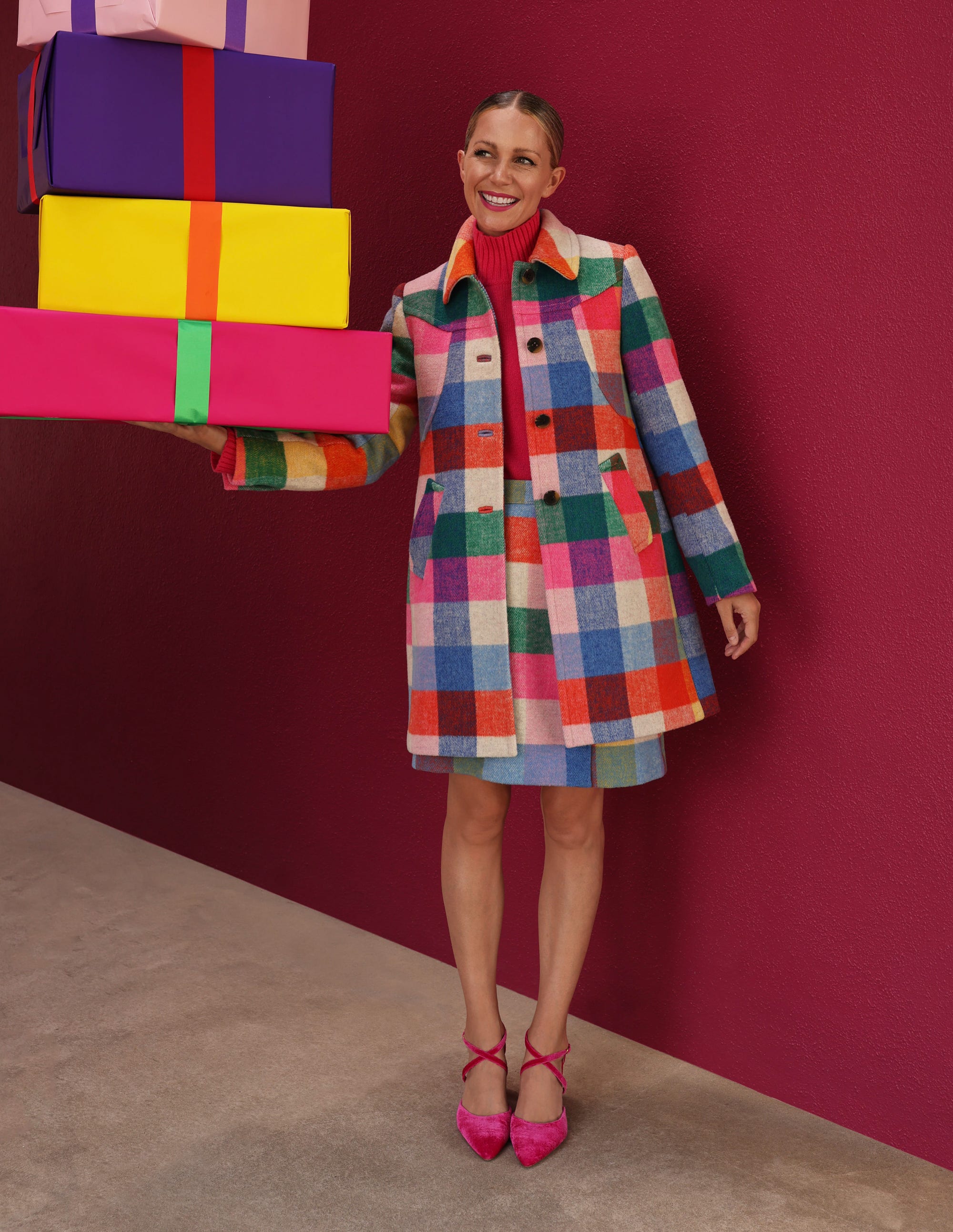  Lincoln Wool Check Coat-Multi Check、mySite、ashleygrahame