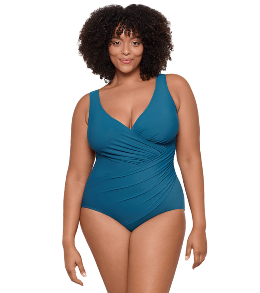 Miraclesuit Plus Women's Plus Size Solid Oceanus One Piece Swimsuit、mySite、noshort