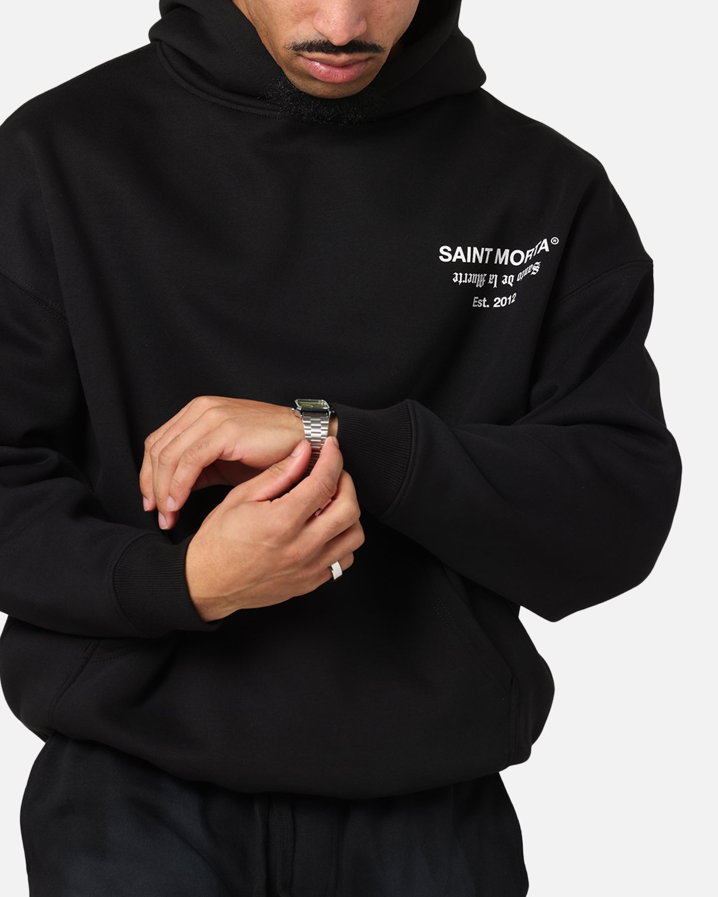 Saint Morta Muerte Boxy Hoodie Black、mySite、zt4zffjzw