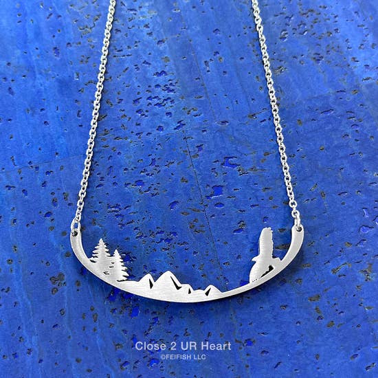 Wild Bird Necklaces Stainless Steel Bar Pendant Made in the USA、mySite、g9winljtr
