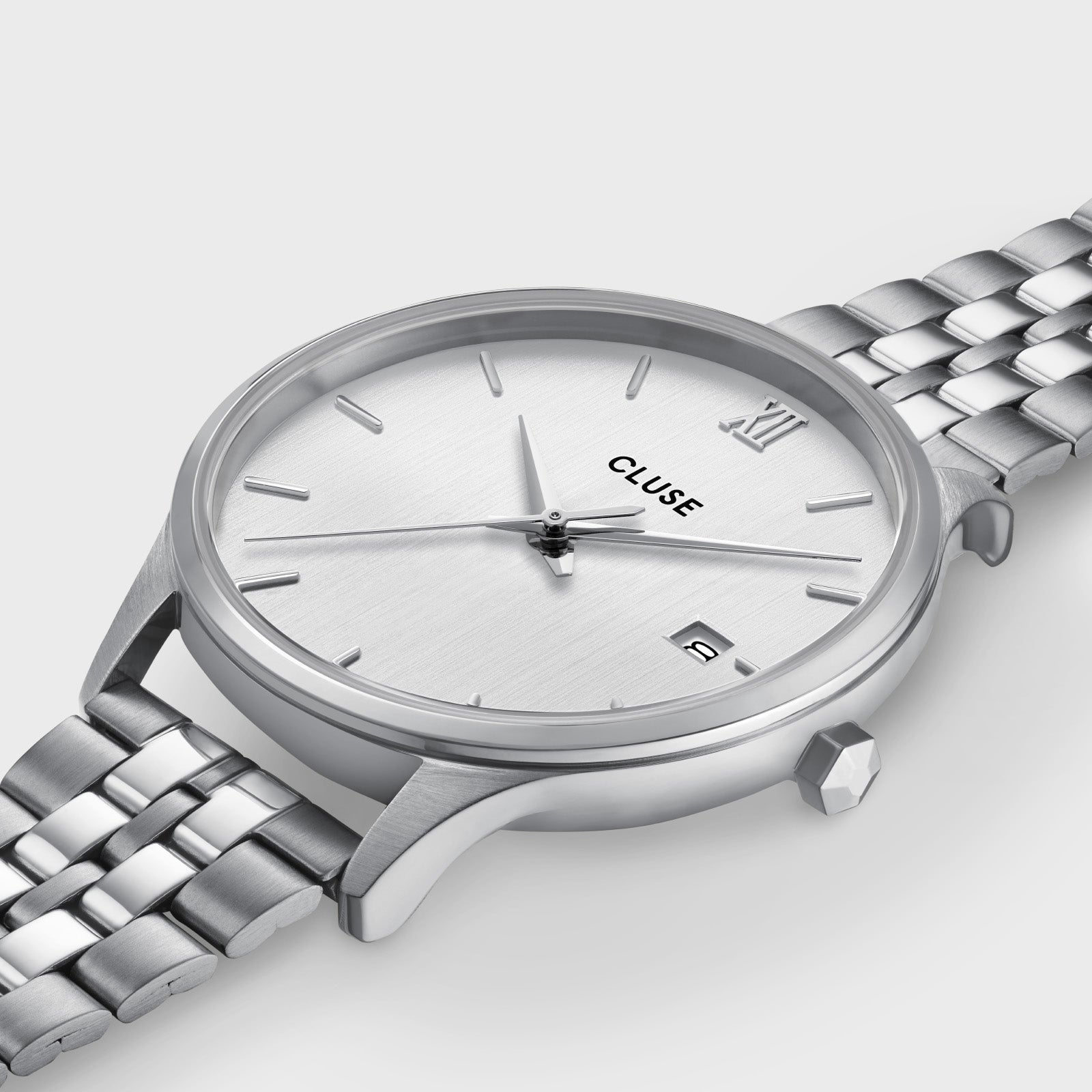 Minuit Date Watch Steel, Full Silver Colour、mySite、botmansion