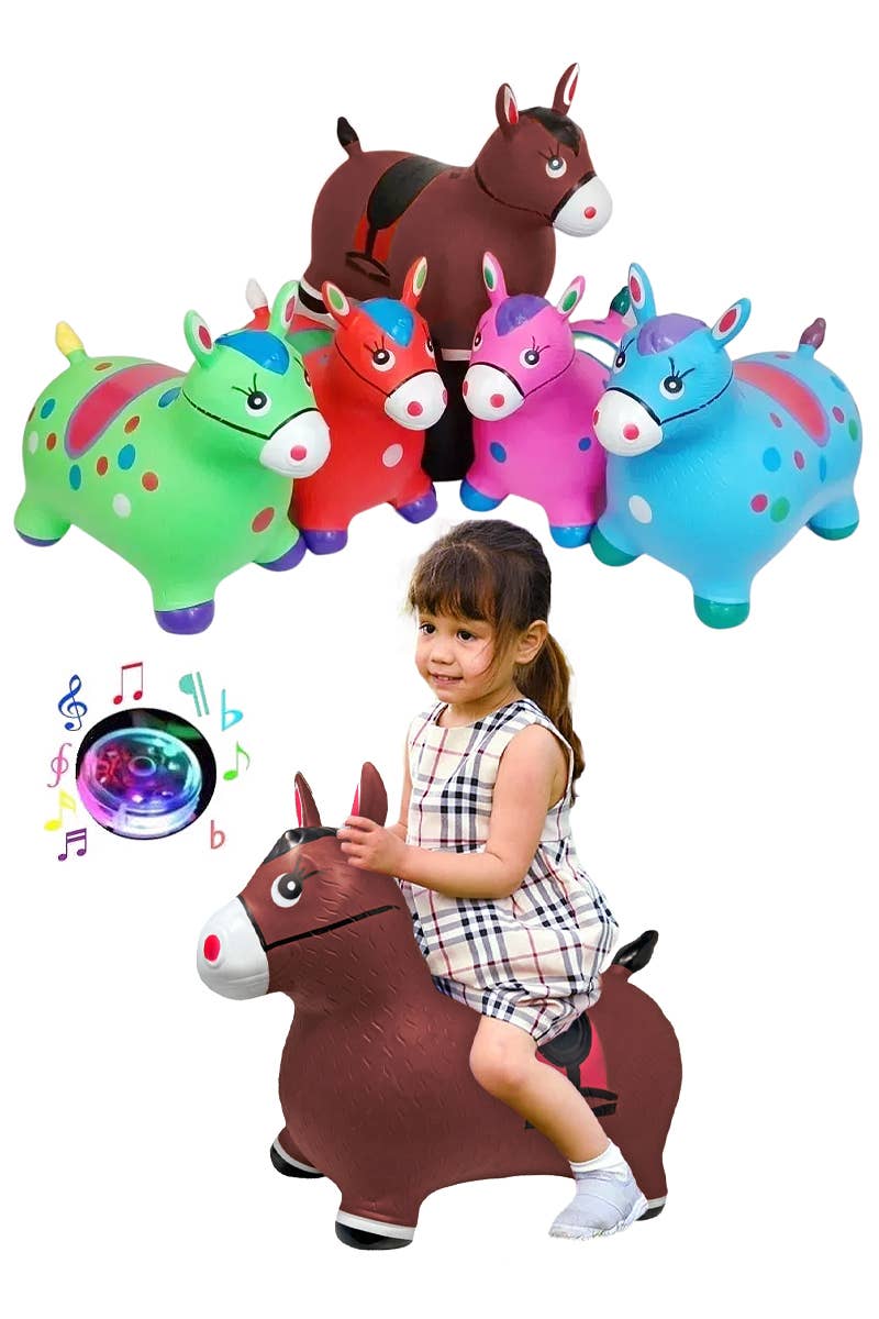 Cap Zone - Kids Pinata Donkey Horse Inflatable PVC Hopper Toy、mySite、g9winljtr