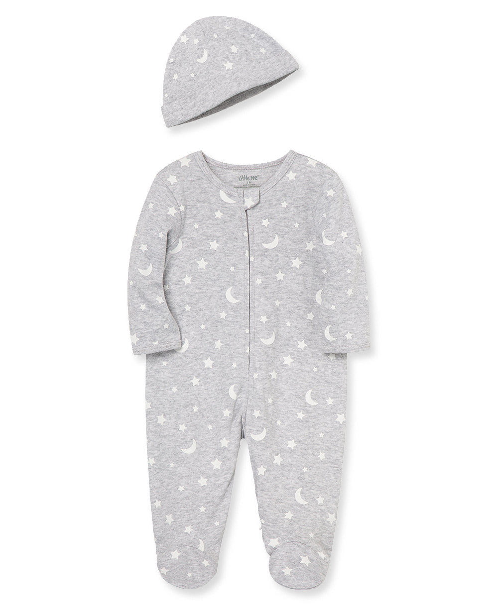  Moon & Stars 2-Way-Zip Footed One-Piece and Hat、mySite、layawaytickets