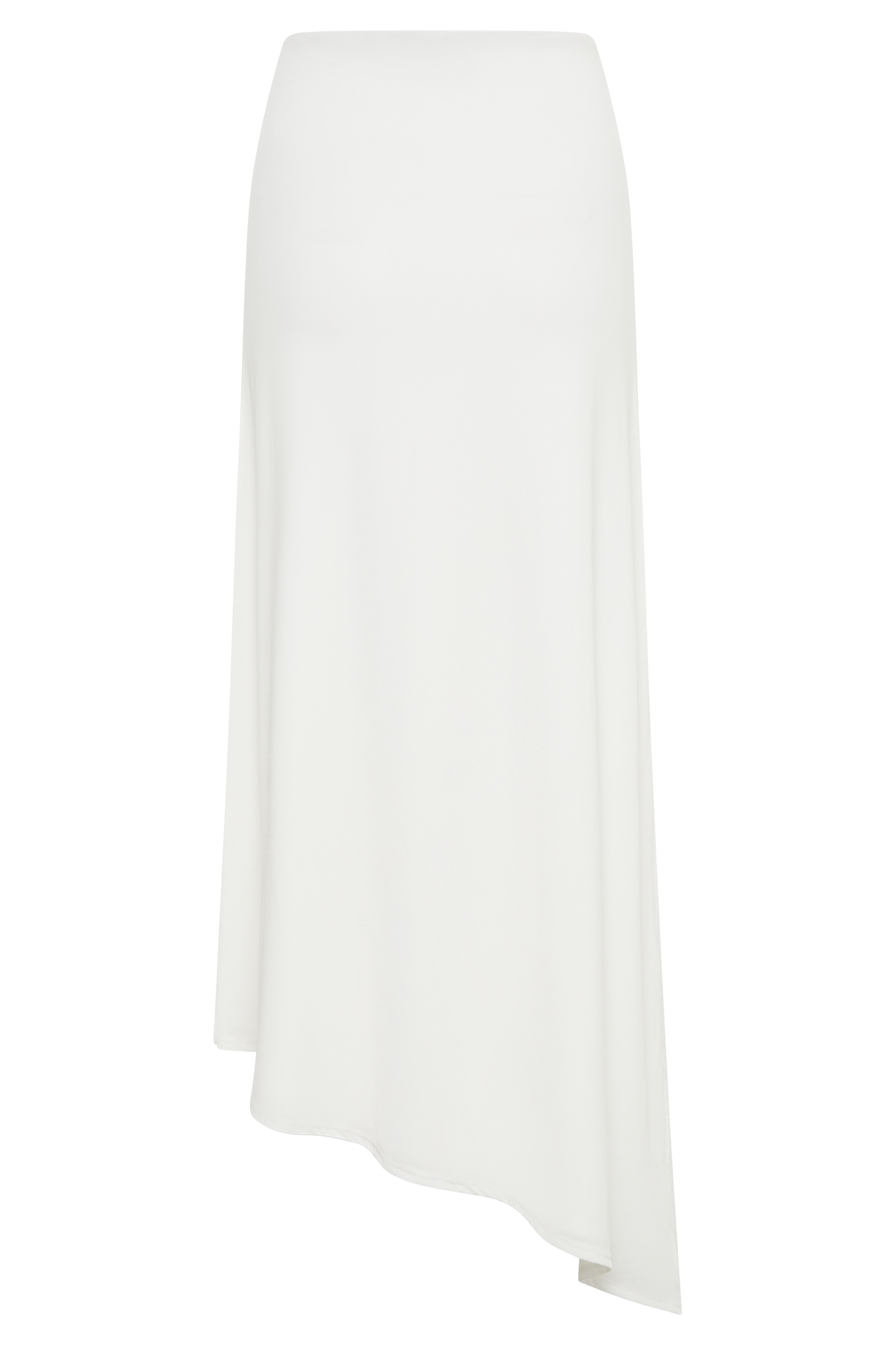 Bea Asymmetrical Slinky Maxi Skirt - White、mySite、solidvoid