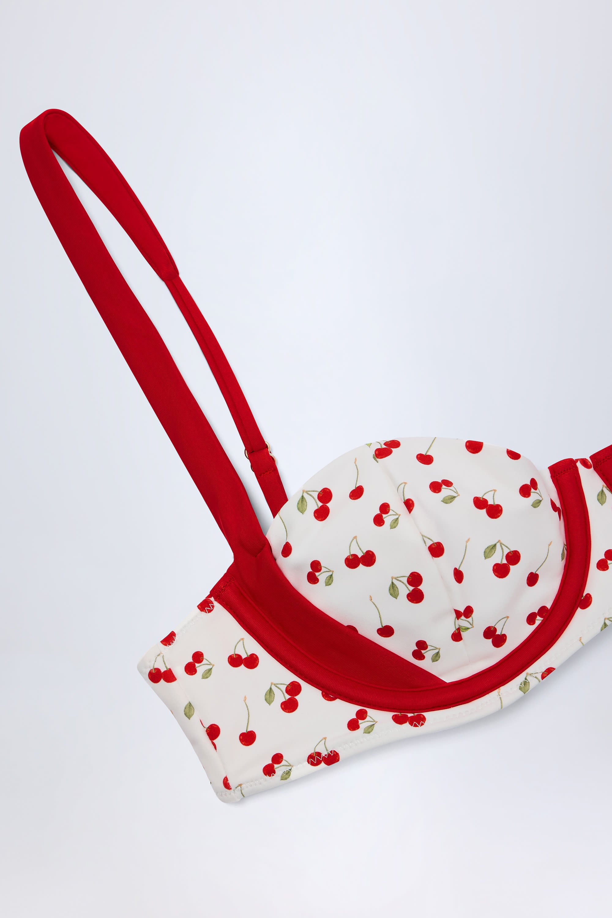  Contrast Underwired Balconette Bikini Top in Cherry Print、mySite、sugarbowlscore