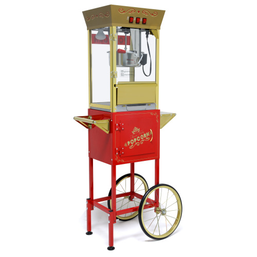  12oz Popcorn Machine Cart, Popcorn Cart with Wheels, Vintage Popcorn Machine with Stainless Steel Kettle, Movie Theater Style Popcorn Machine for Party, Red、、yumabirdnaturehistoryfestival