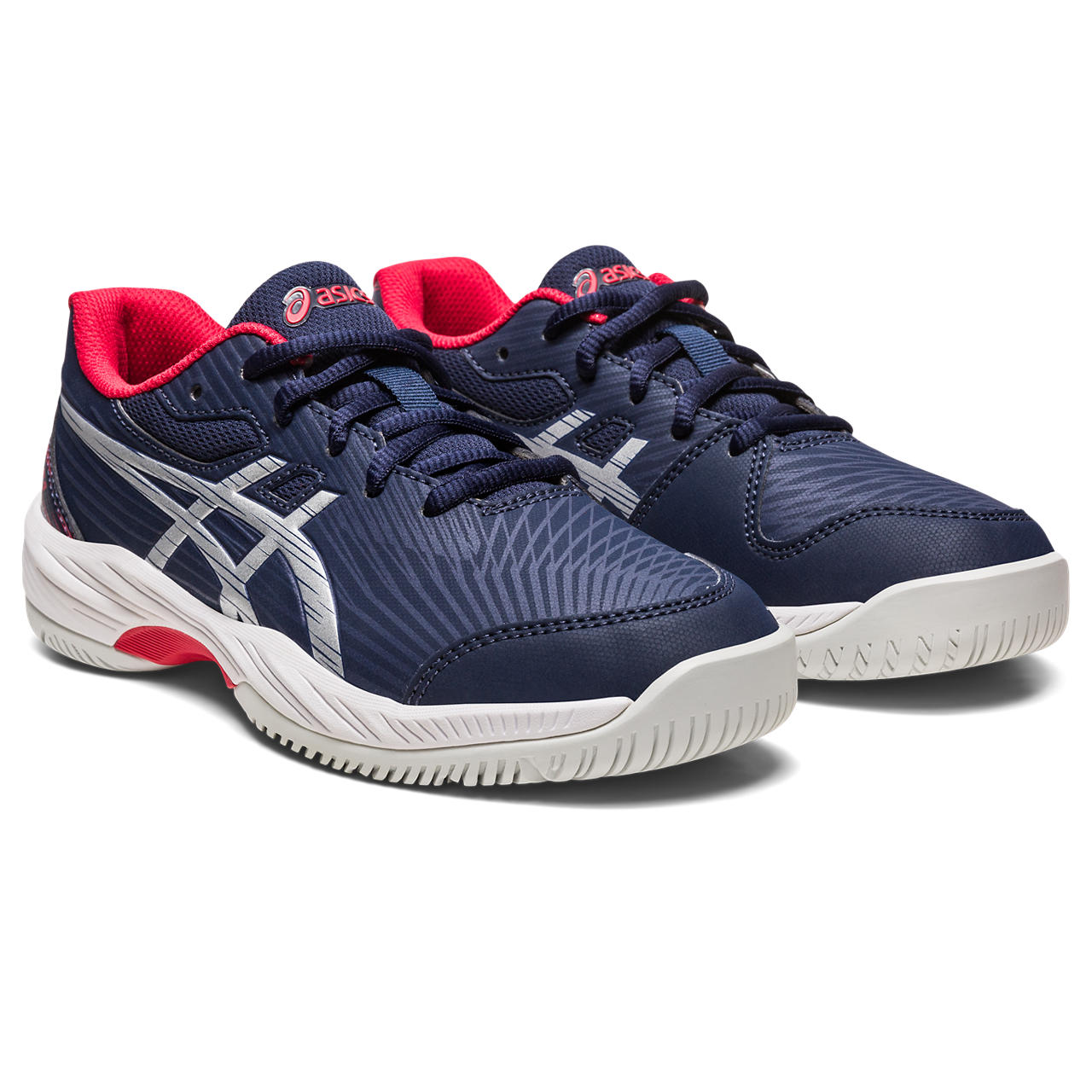 Asics Gel Game 9 GS Junior Tennis Shoe (Navy/Silver)
