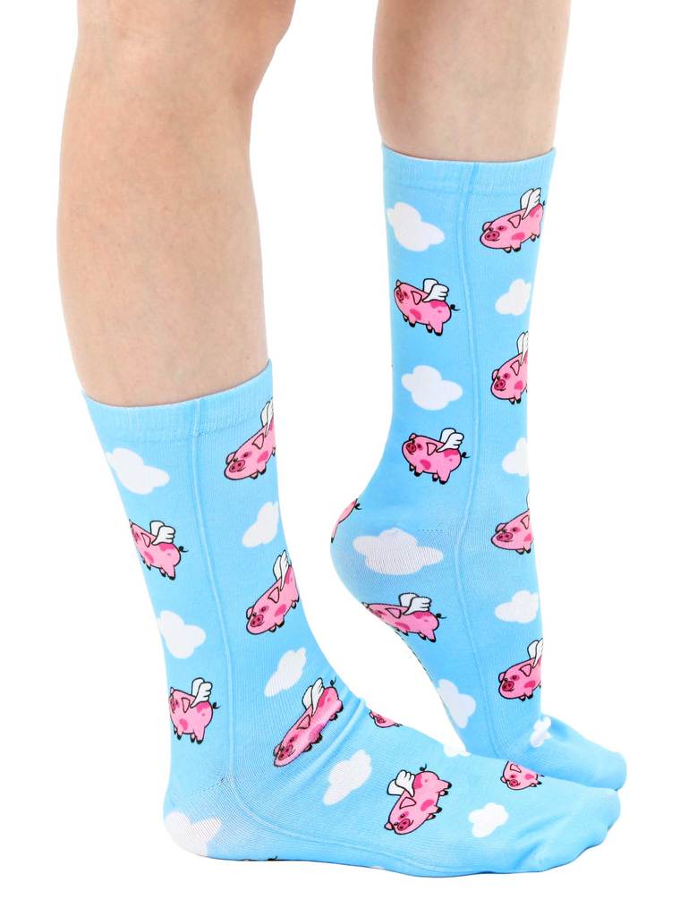 When Pigs Fly Unisex Crew Sock Lightweight *、mySite、g9winljtr