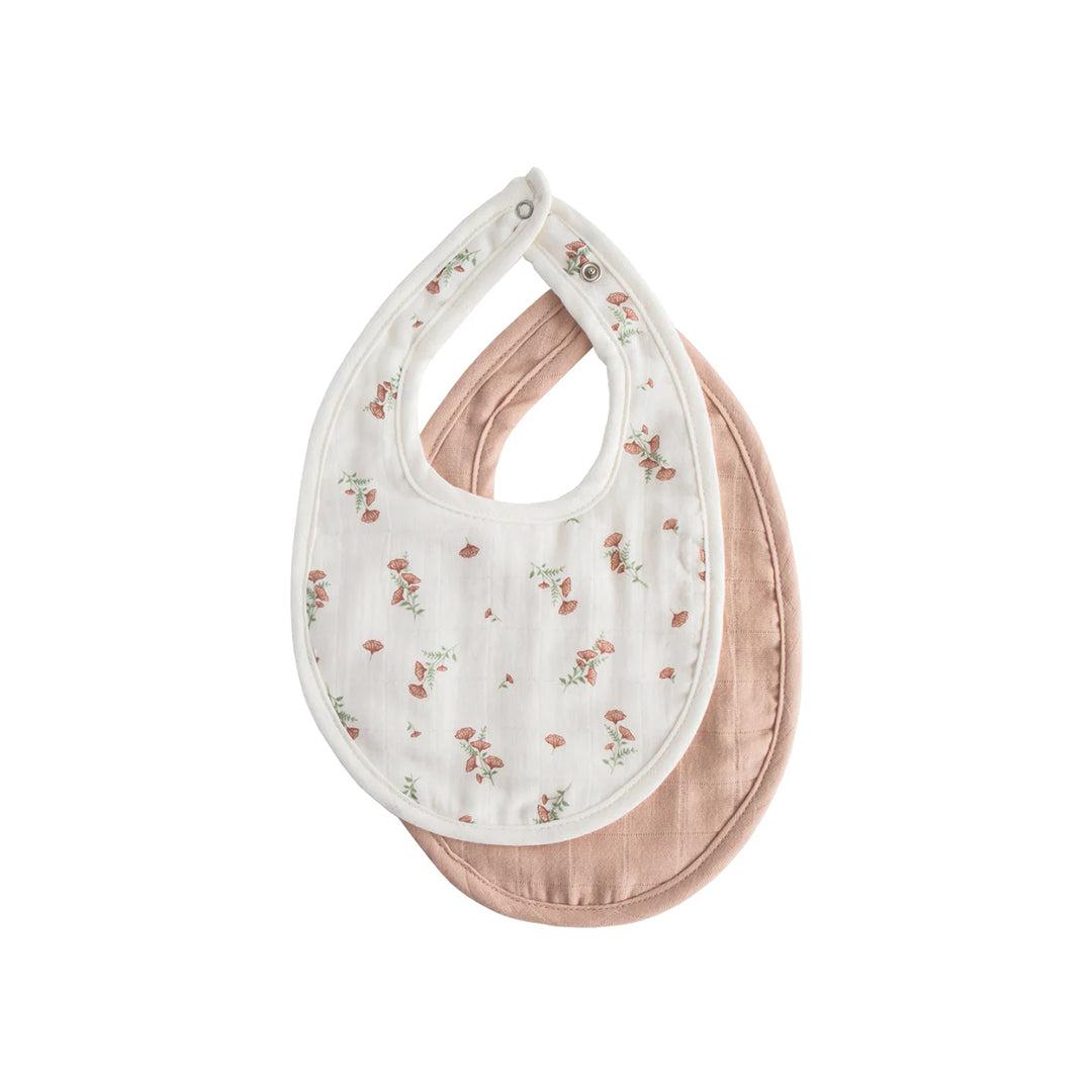  Mushie Muslin Bib | 2-Pack - Blush/Pink Floral、mySite、merchandisen