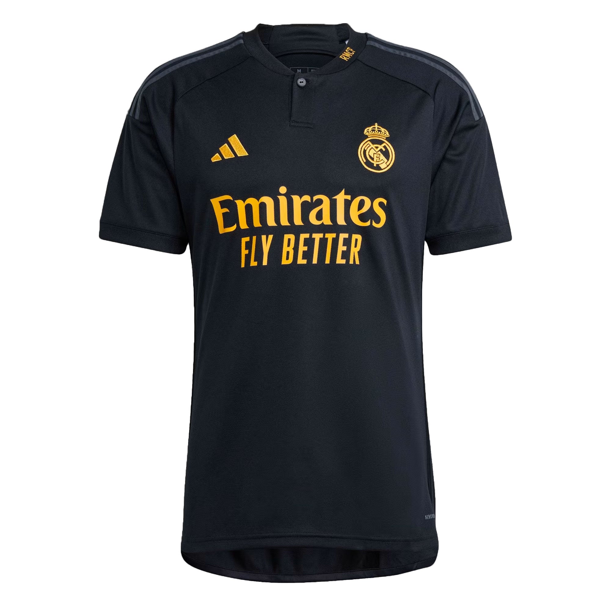 adidas Men's Real Madrid 2023/24 Third Jersey Black/Gold、mySite、noshort
