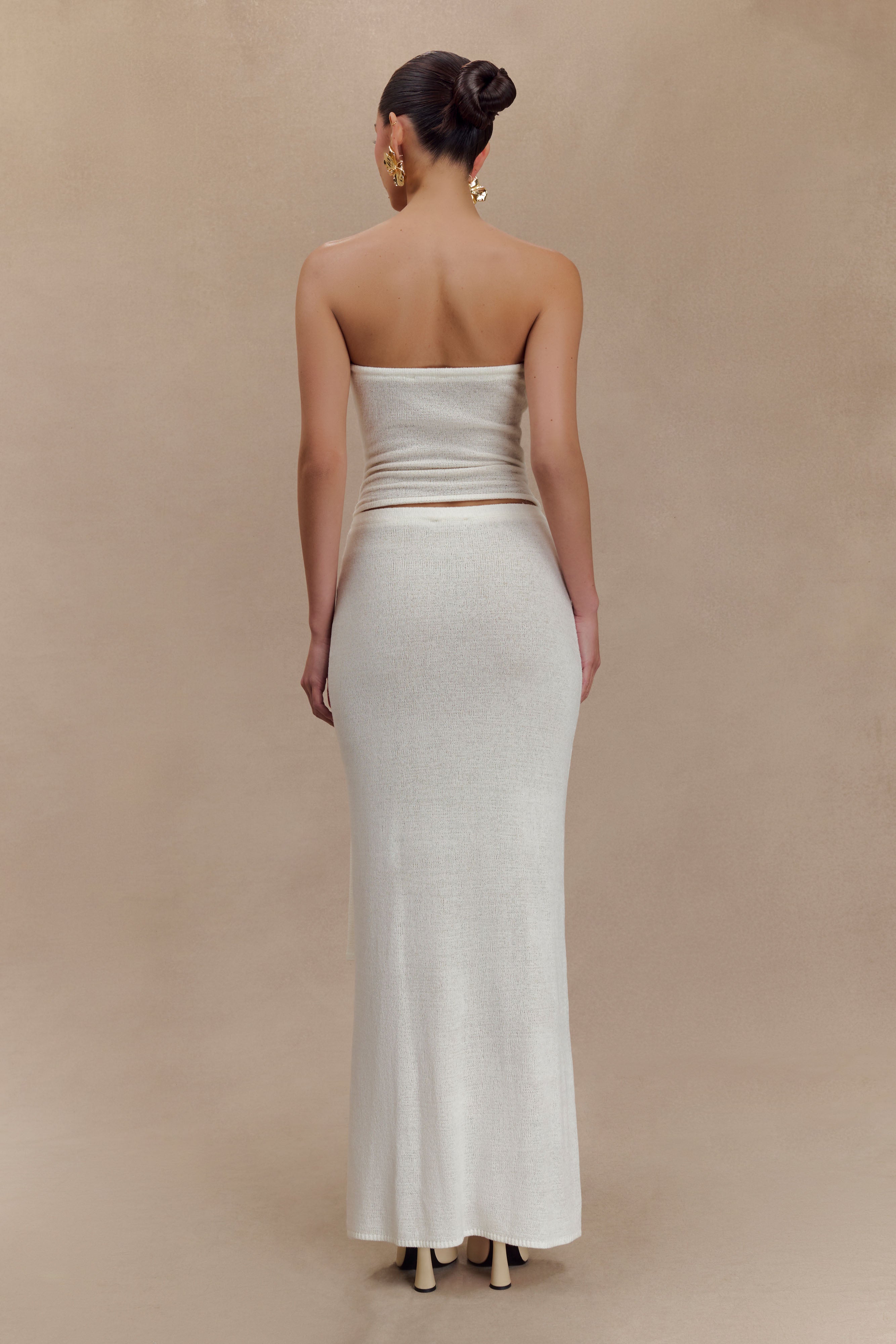 Phoebe Knit Maxi Skirt - Ivory、mySite、solidvoid