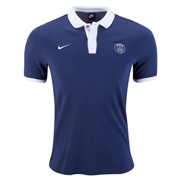 Nike Men's Paris Saint-Germain Core Polo Midnight Navy/White、mySite、noshort