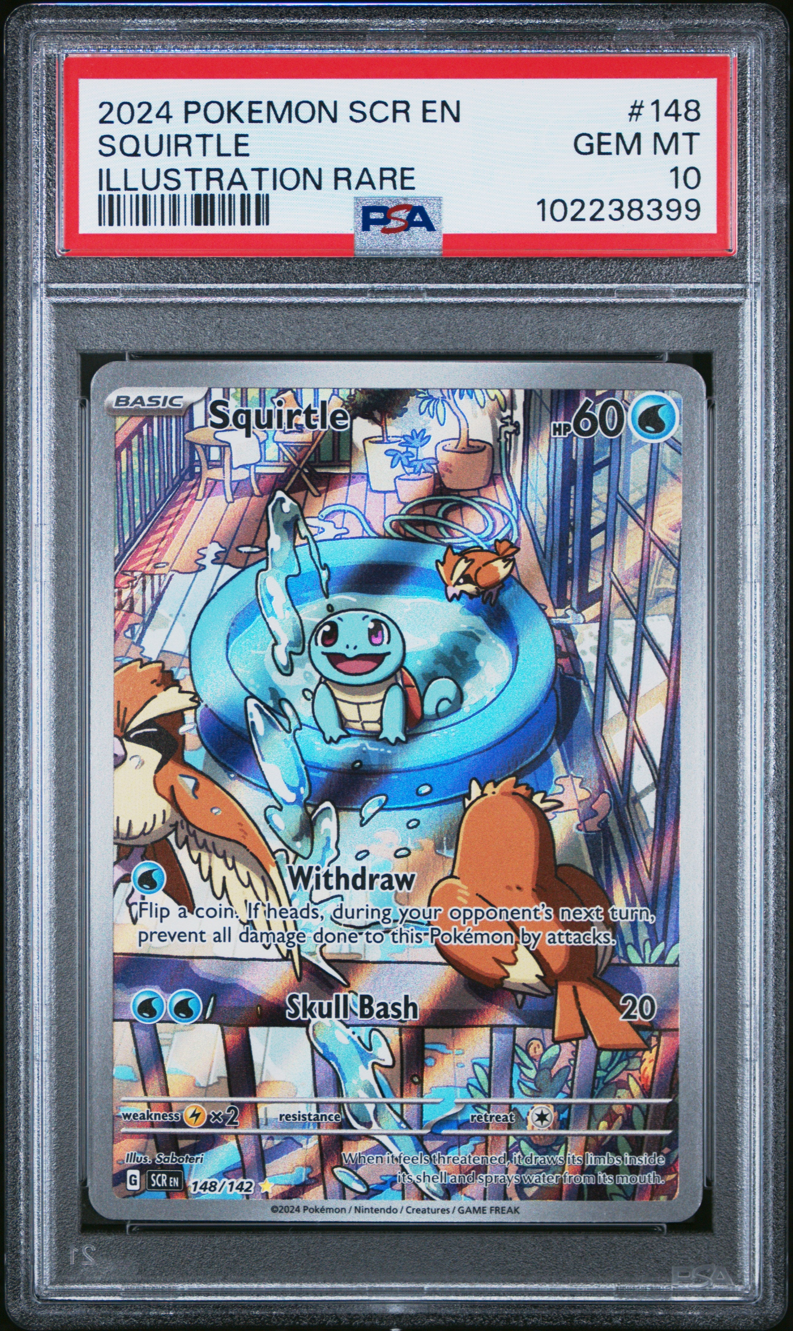 Squirtle #148 Illustration Rare PSA 10 Stellar Crown 2024、mySite、waistdrama