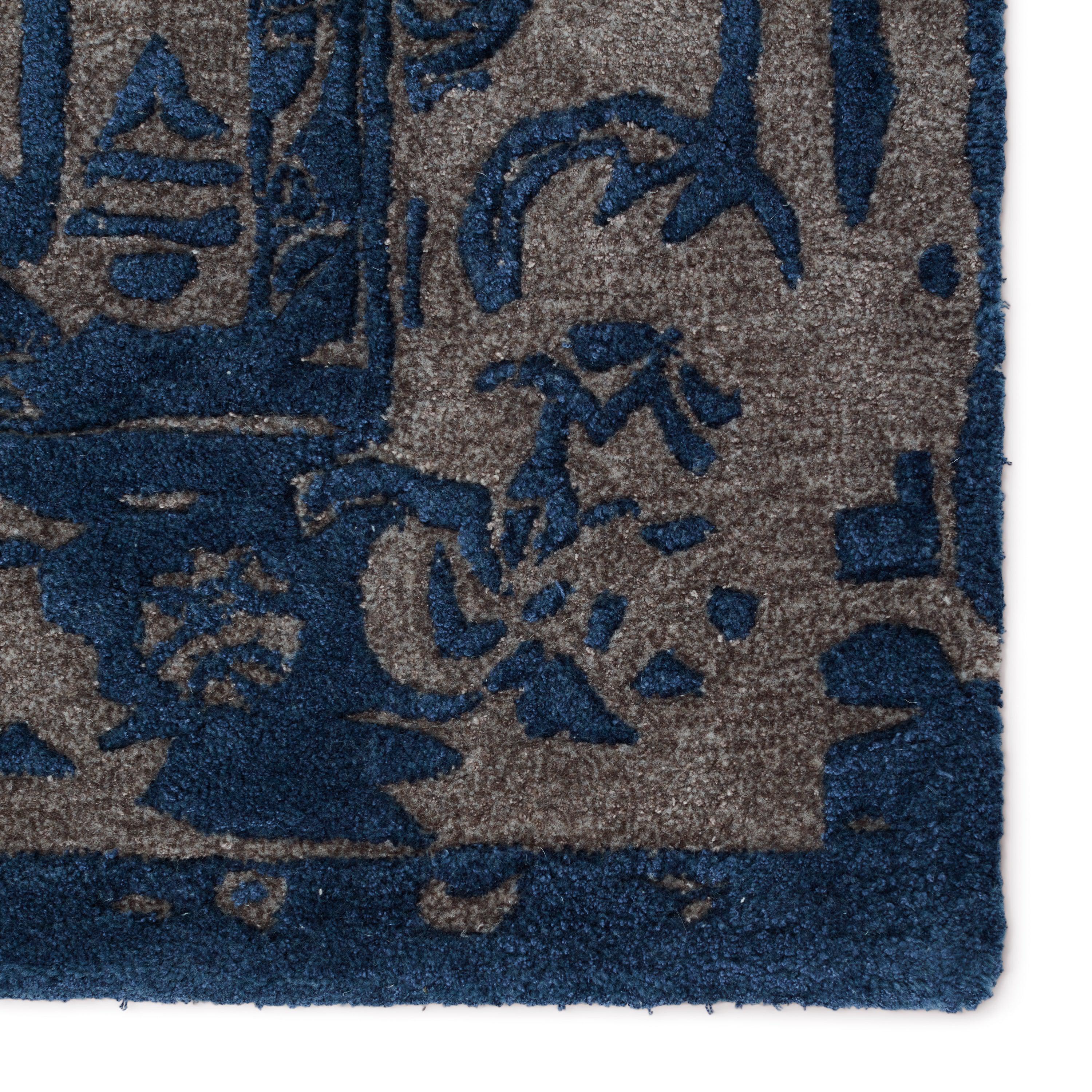 Alvea Handmade Medallion Blue Gray Area Rug、mySite、gigharbornorthrealestate