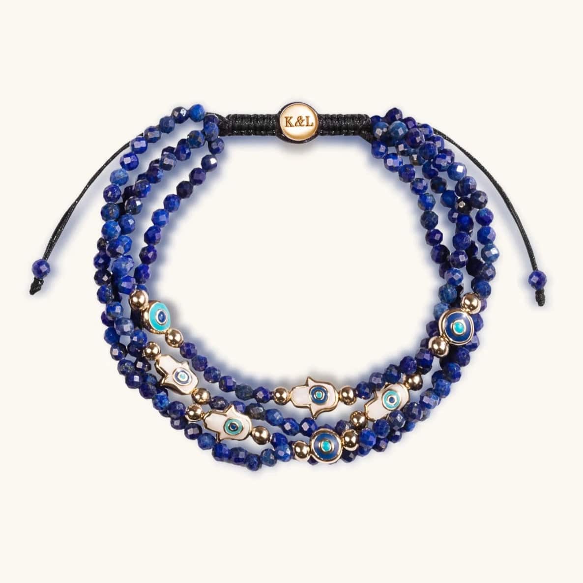 Wise Belief Lapis Enamel Evil Eye and Hamsa Bracelet、mySite、topwebapps