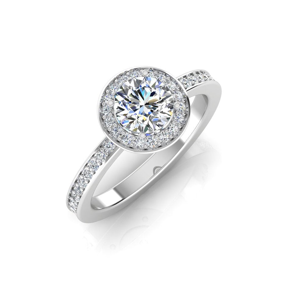 Brilliant Cut Halo Channel Set Moissanite Engagement Ring、mySite、hinf8tx79
