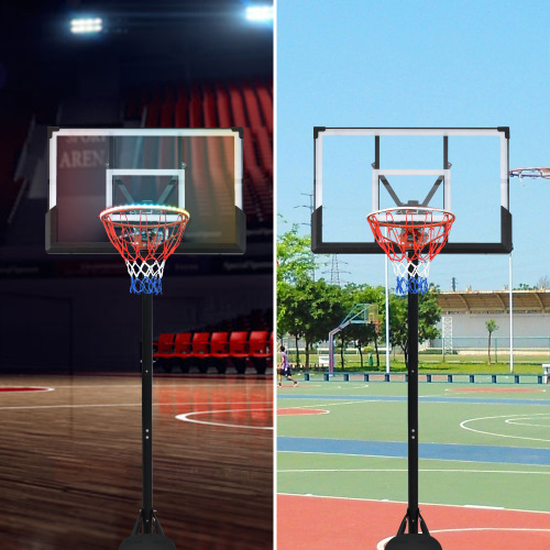 Portable Basketball Hoop Basketball System 8-10ft Height Adjustable for Youth Adults LED Basketball Hoop Lights, Colorful lights, Waterproof,Super Bright to Play at Night Outdoors,Good Gift for Kids、、xpatfood