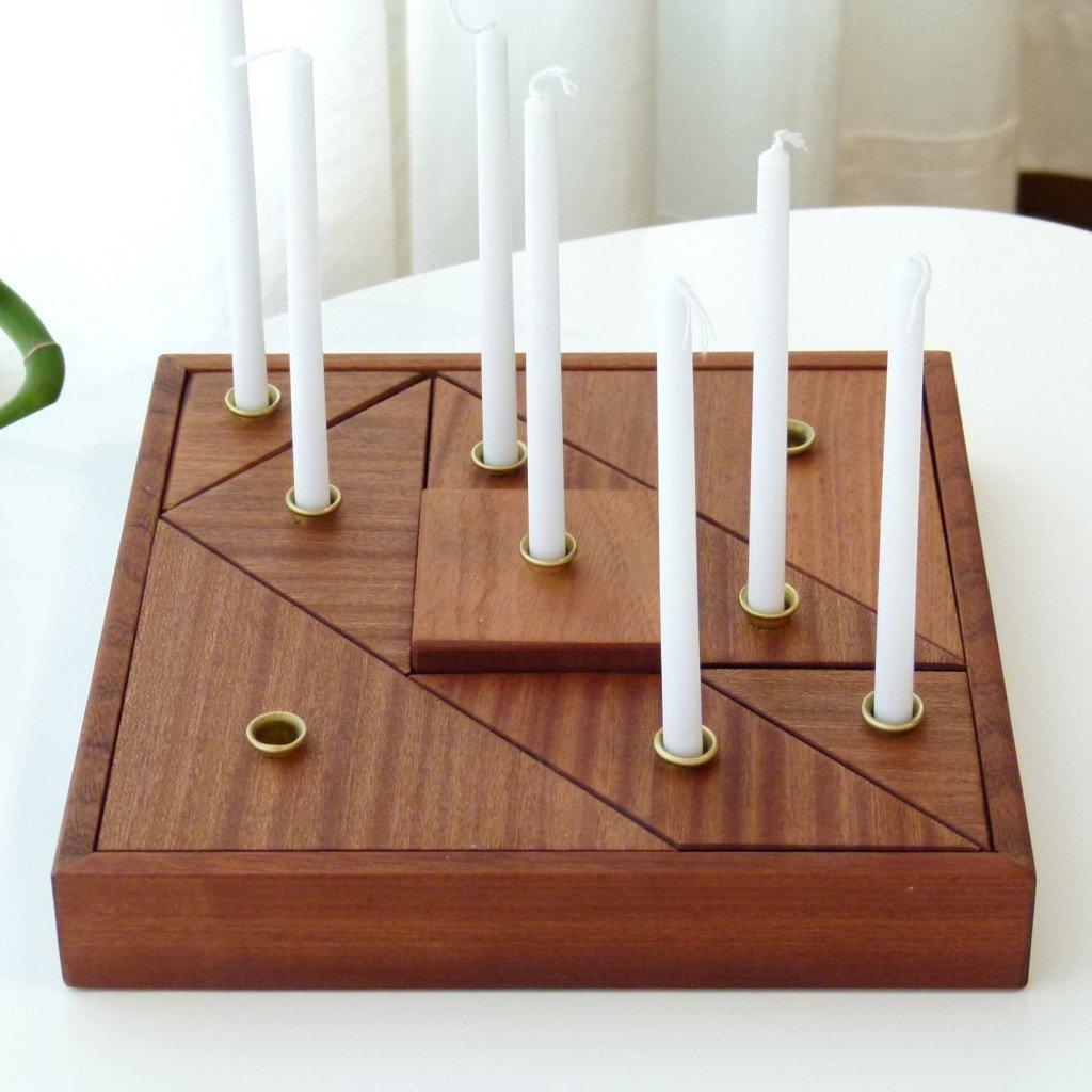 Wood Tangram Hanukkah Menorah、mySite、topwebapps
