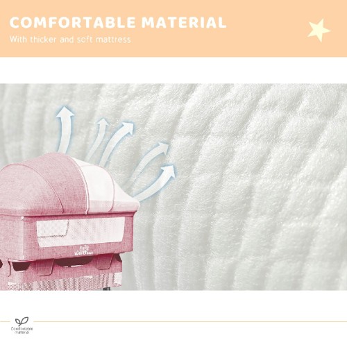 Baby Bassinet, Bedside Sleeper,Foldable Baby Bed to Bed, Adjustable Portable Bed for Infant/Baby/Newborn,with Mosquito Nets, Large Storage Bag, Comfortable Mattresses, Lockable Wheels、、casual