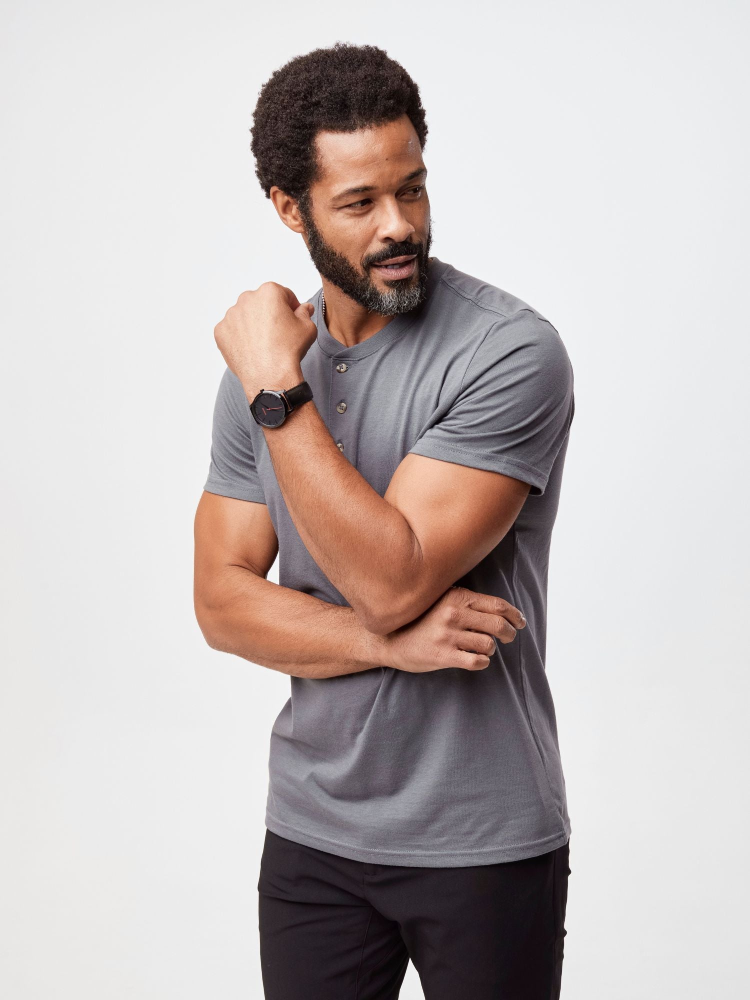  Slate Short Sleeve Henley、mySite、ghnorth