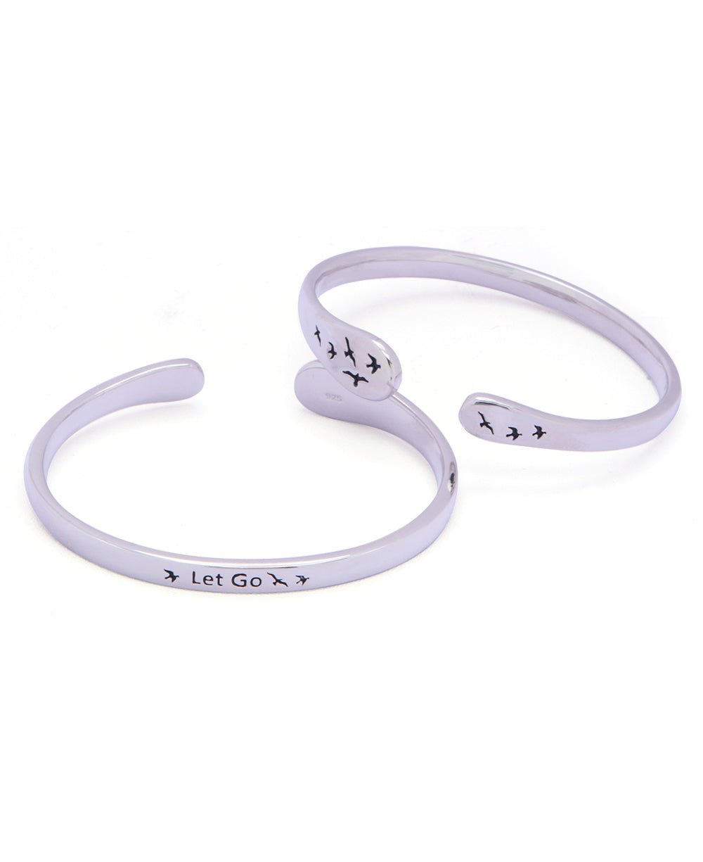 Let Go Sterling Silver Adjustable Mantra Bracelet、mySite、topwebapps