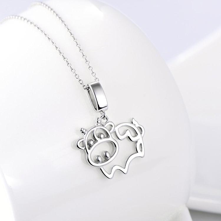 Silver Cow Necklace, Bovine Love at First Sight! 925 Sterling Silver、mySite、g9winljtr