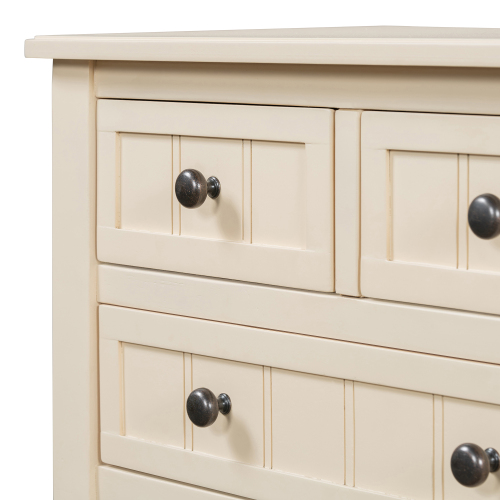 TREXM Narrow Console Table, Slim Sofa Table with Three Storage Drawers and Bottom Shelf (Ivory White)、、casual