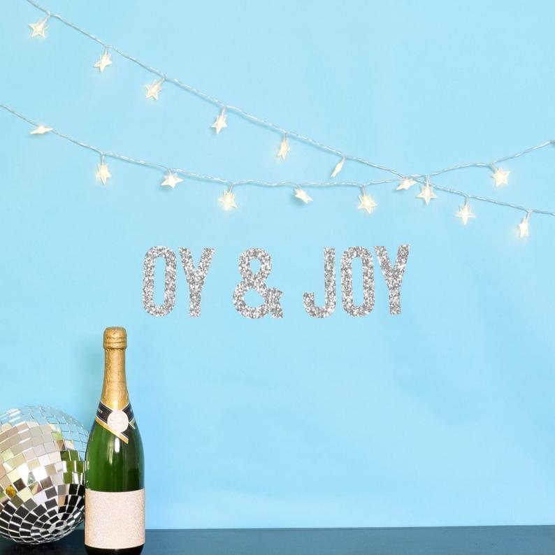 Oy and Joy Glitter Banner - Silver or Blue、mySite、topwebapps