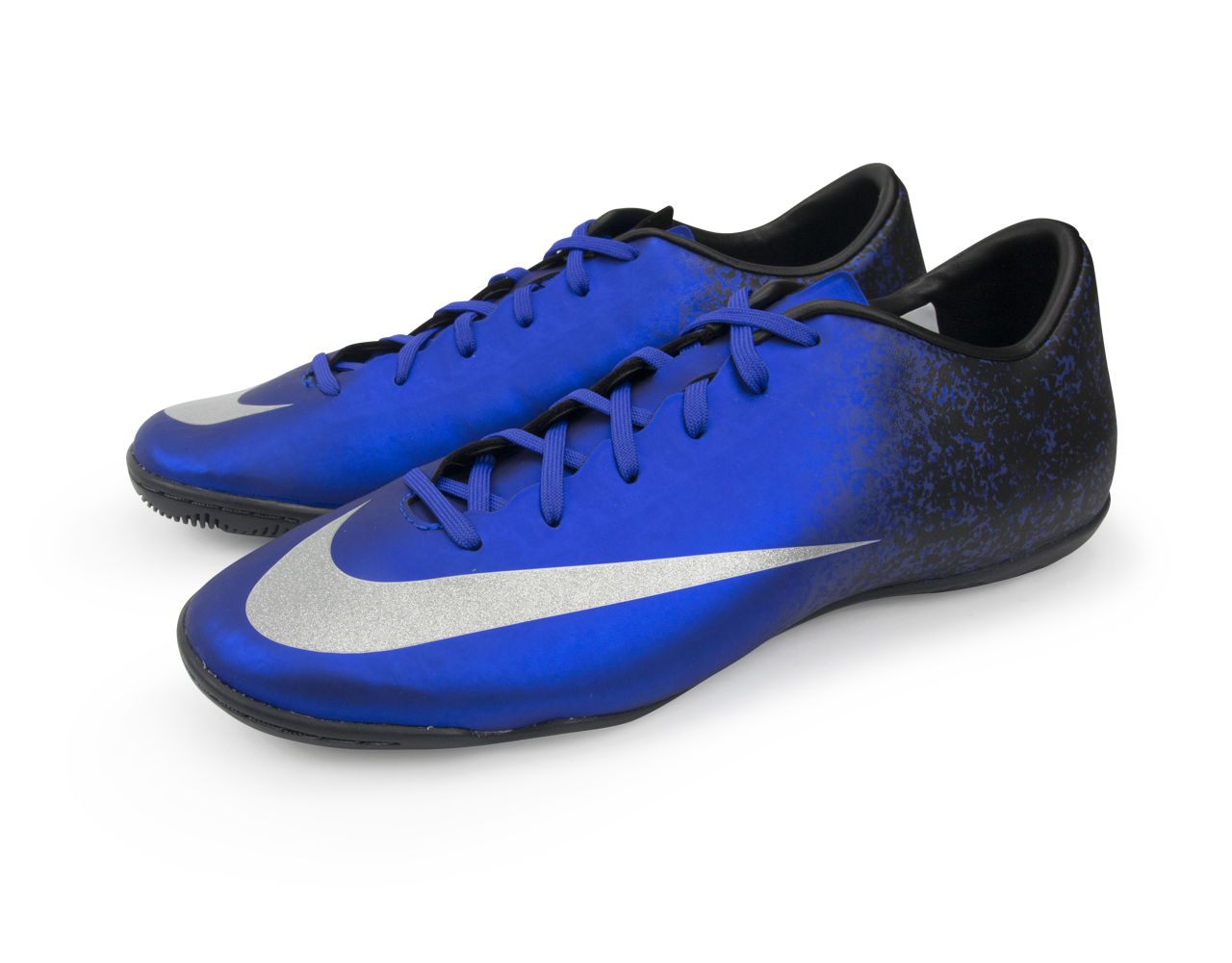 Nike Men's Mercurial Victory V CR7 Indoor Soccer Shoes Deep Royal Blue/Metallic Silver、mySite、noshort