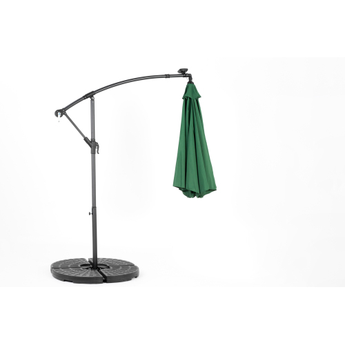 10ft Solar LED Offset Hanging Market Patio Umbrella ( khaki )(No Base)、、eastwooduniform