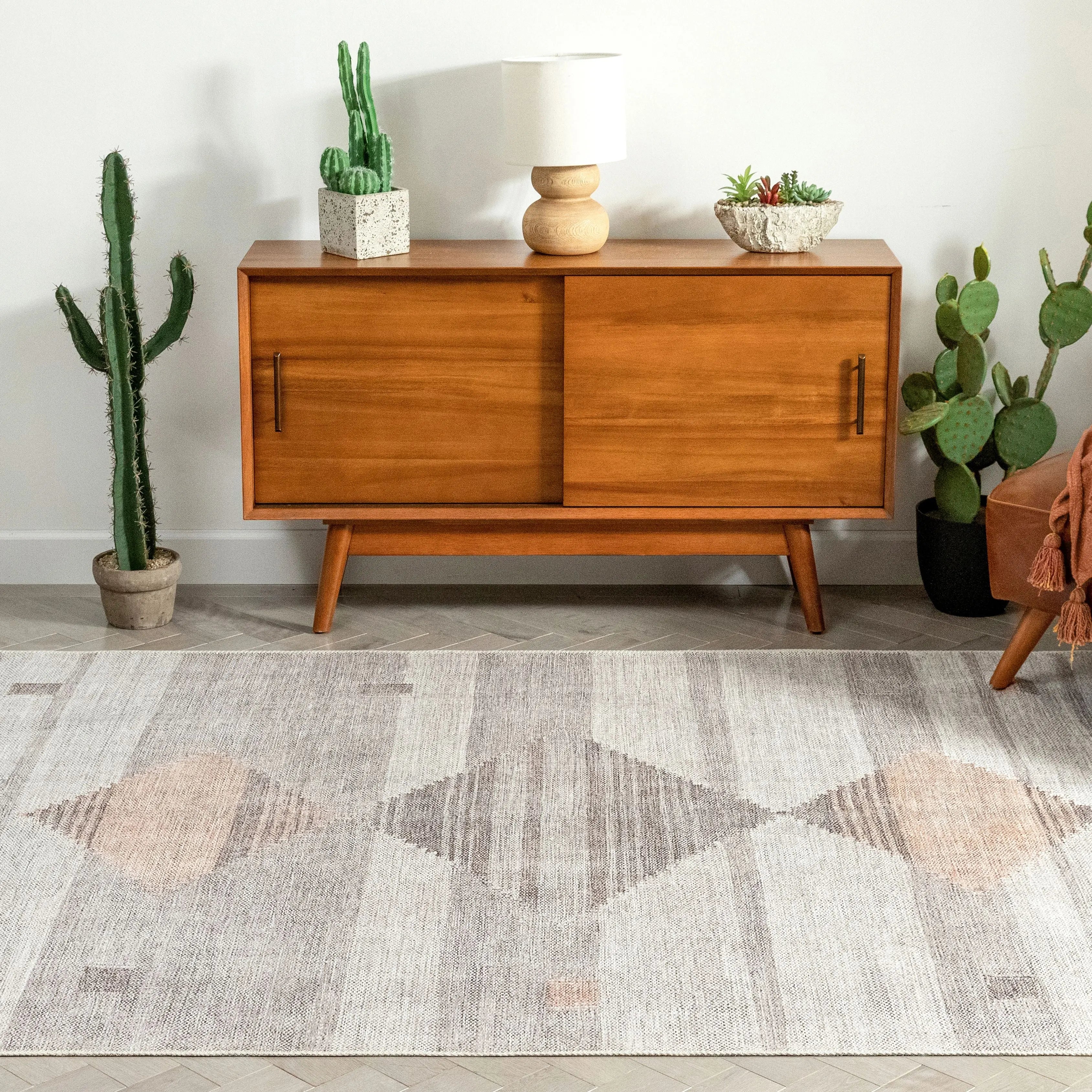 Argonne Machine Washable Vintage Southwestern Diamond Pattern Grey Flat-Weave Distressed Rug、mySite、gigharbornorthrealestate