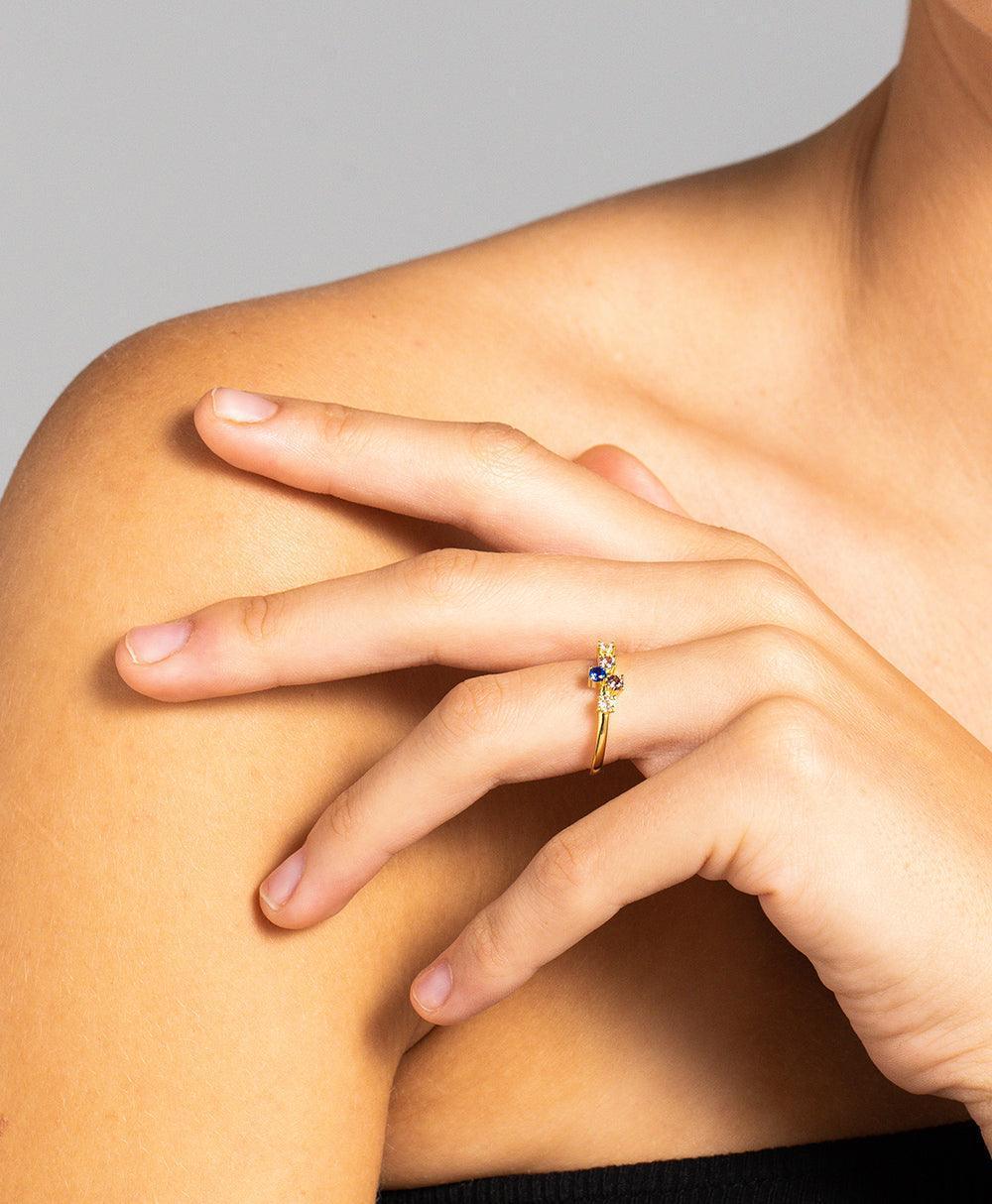  Lova Ring Multi 18ct Gold Plated