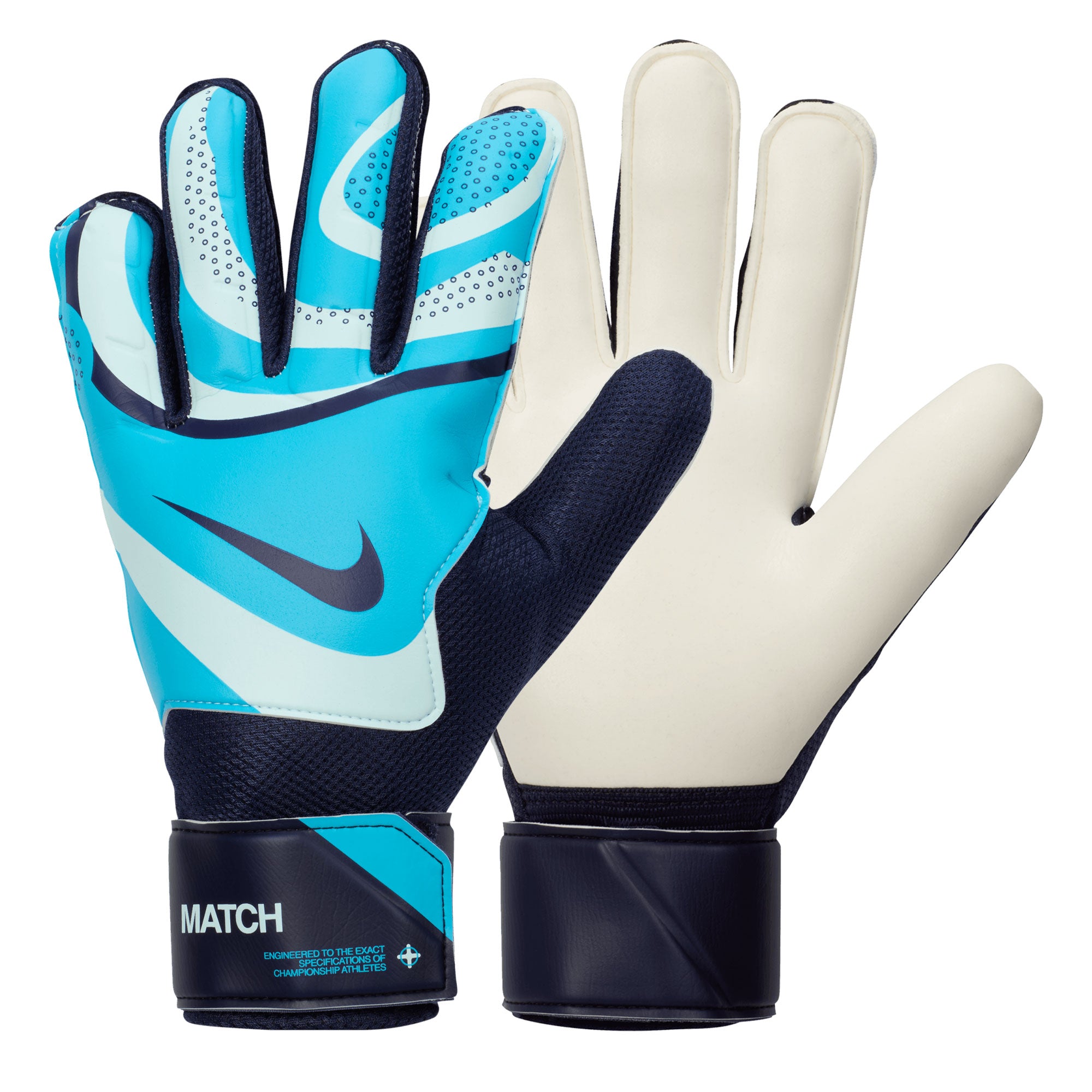 Nike Men's Match Goalkeeper Gloves Glacier Blue/Blackened Blue、mySite、noshort