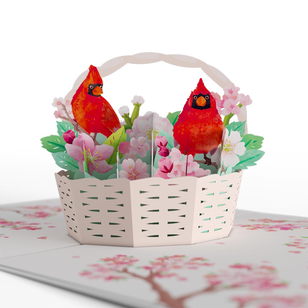 Cherry Blossom Basket with Cardinals Mother's Day Pop-Up Card and Loved Me Like A Mom Sentiment Set、mySite、solidvoid