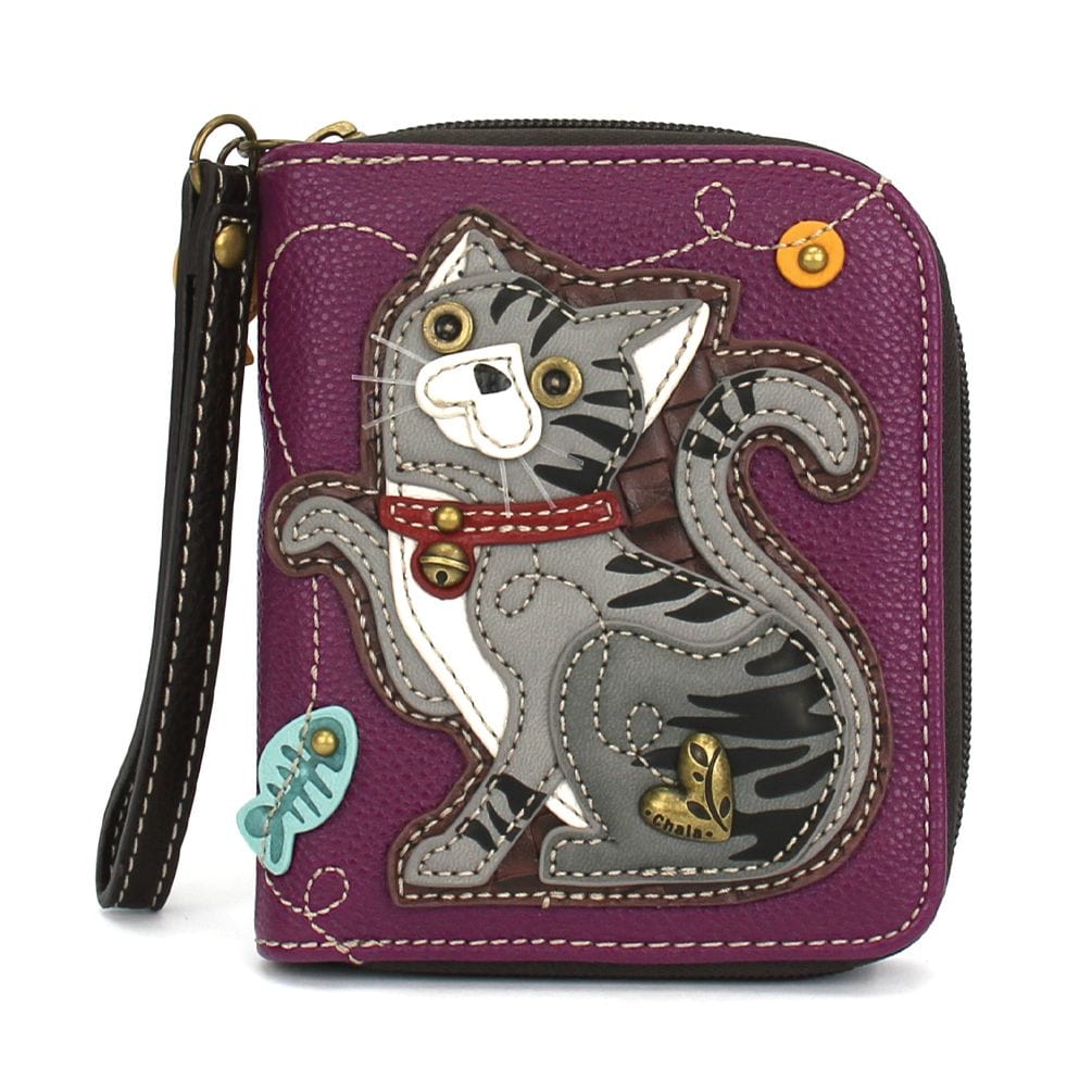 Gray & Orange Tabby Cat Collection Keychain, Wallet, Crossbody by Chala Vegan、mySite、g9winljtr
