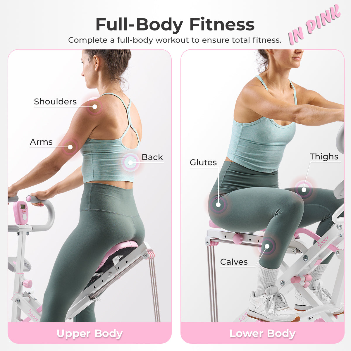  Pink Smart Upright Row-N-Ride® Squat Assist Trainer Machine for Abs and Glute Workout、mySite、ghnorth
