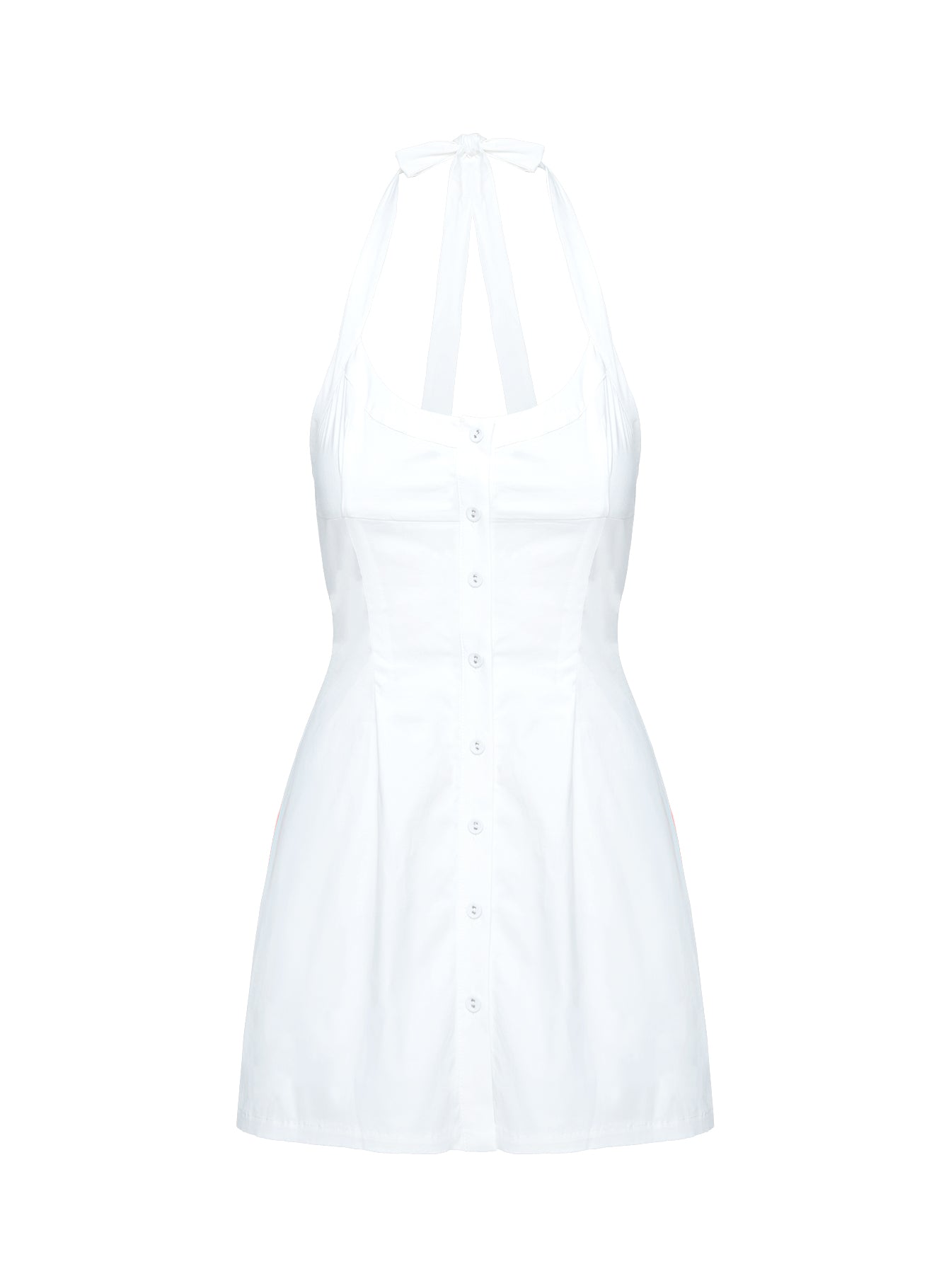 Mallorie Halter Mini Dress White、mySite、solidvoid