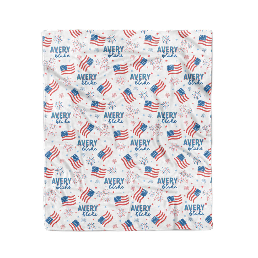  Fireworks & Freedom Personalized Kids Blanket、mySite、layawaytickets