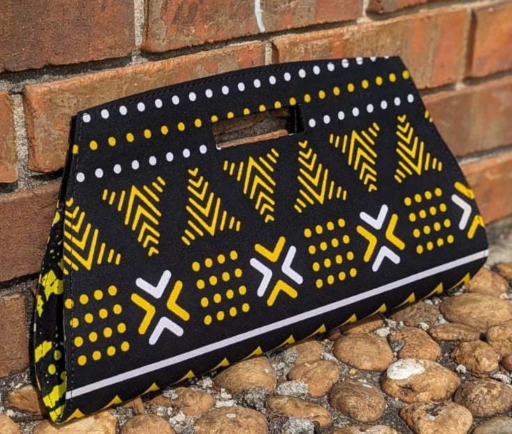 Mika Mud Cloth Print clutch bag-DPPBMC53、mySite、solidvoid