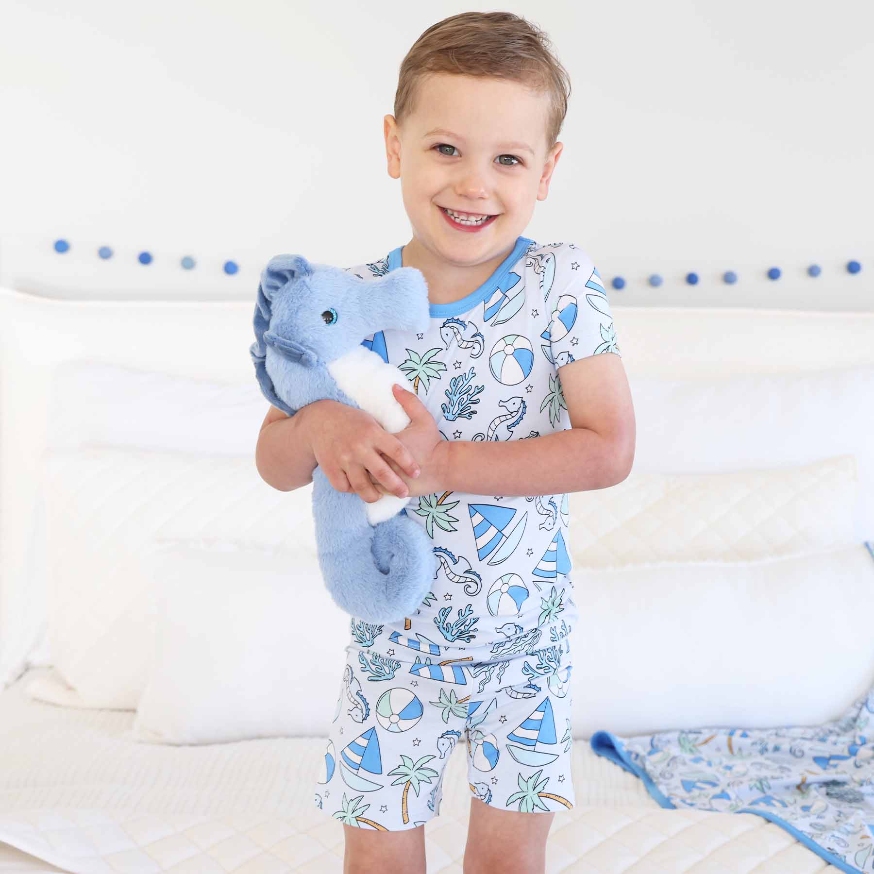  Two Piece Short Pajama Set | Tiny Tides Blue、mySite、layawaytickets