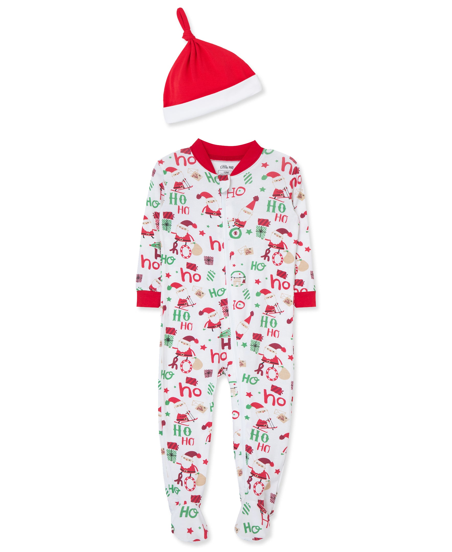  Ho Ho Ho Zip Front Footie & Hat (12M-24M)、mySite、layawaytickets