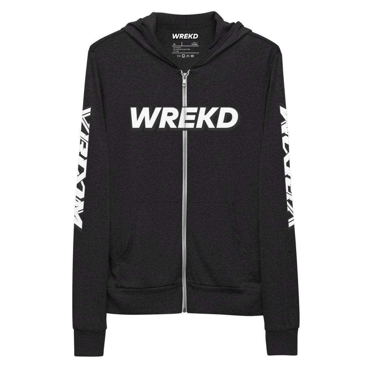  WREKD x VROOM Unisex zip hoodie、mySite、merchandisen