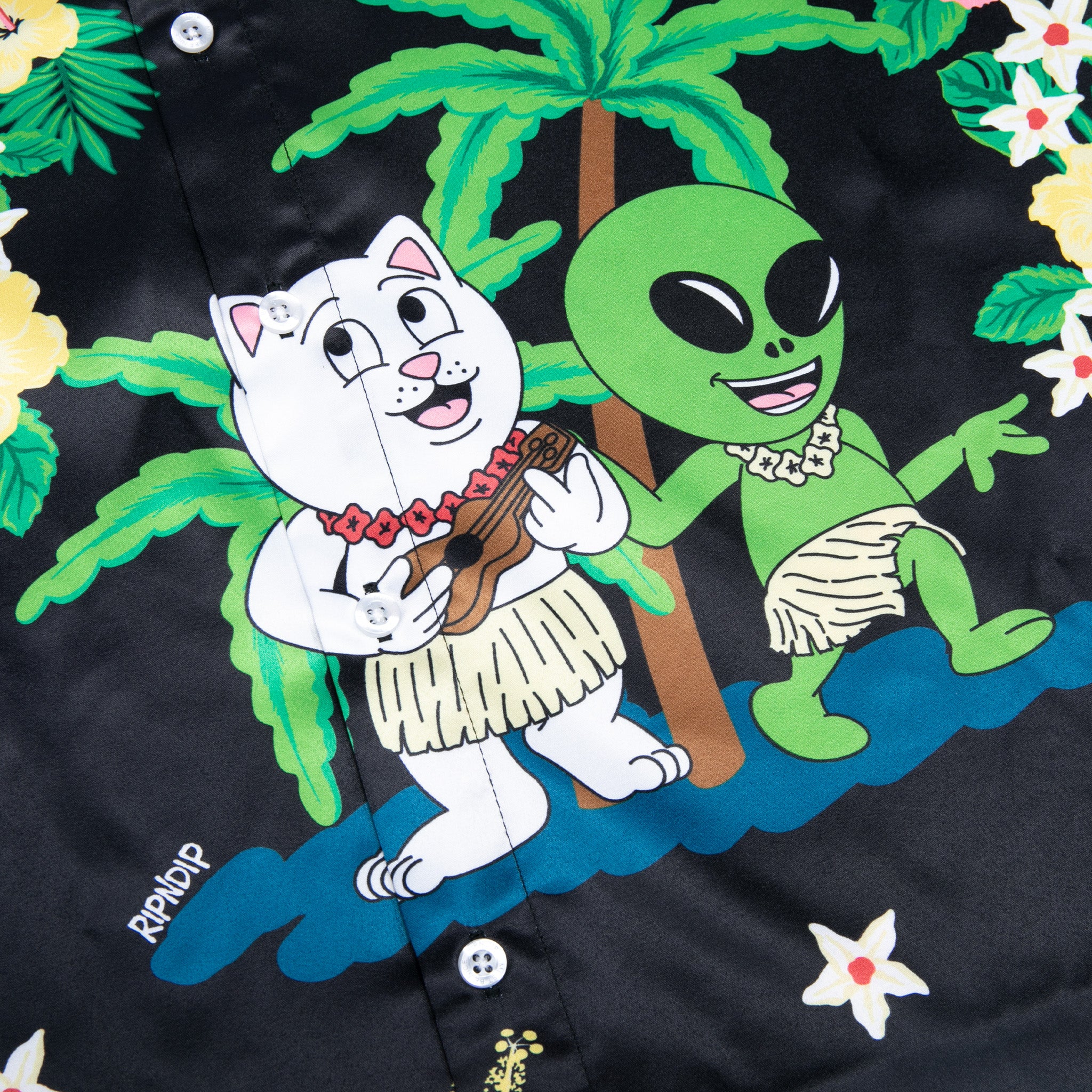  Aloha Nerm Short Sleeve Button Up (Black)、mySite、merchandisen