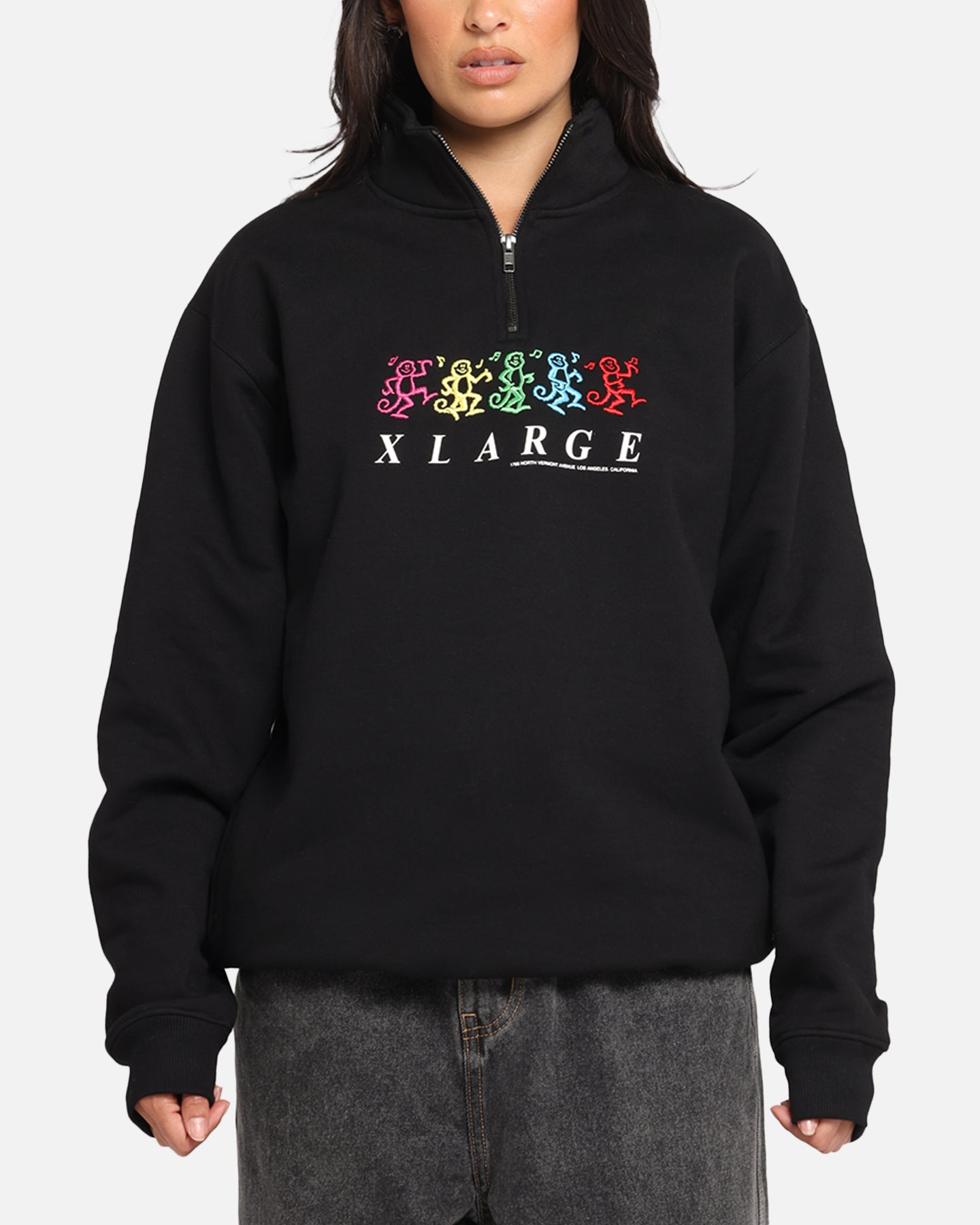 X-Large Funky Quarter Zip Crewneck Black、mySite、zt4zffjzw